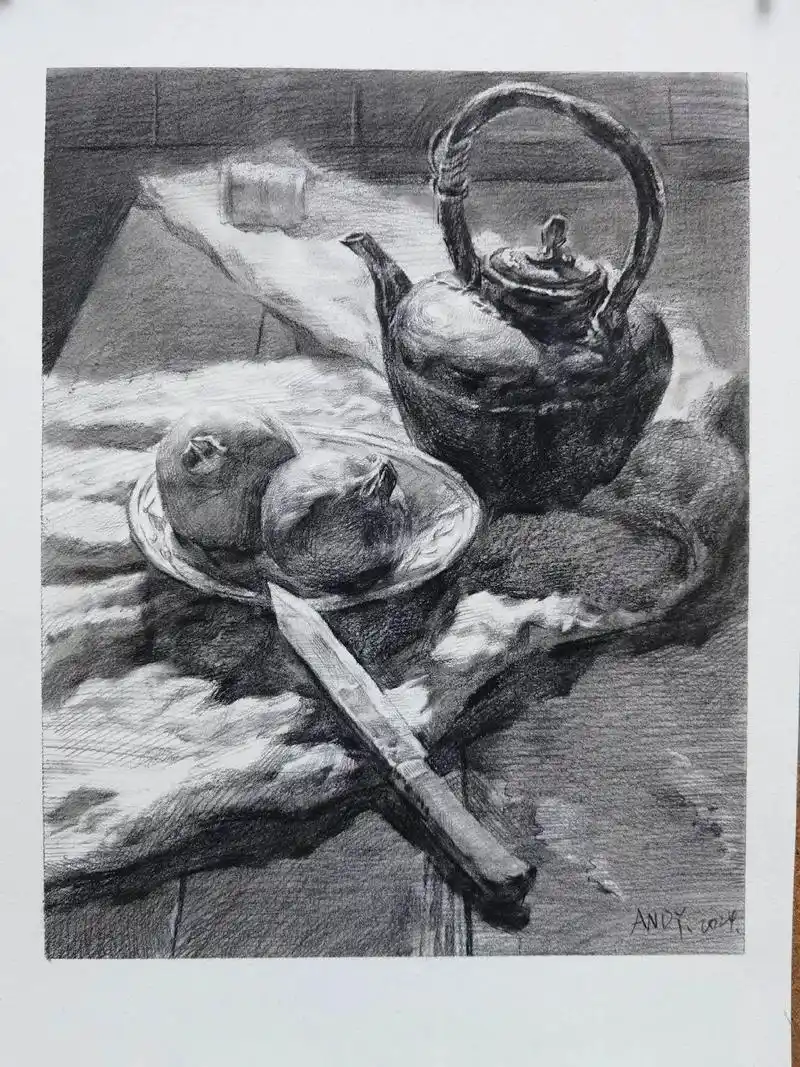 静物素描,俯视逆光练习.素描零基础教学,带绘画步骤#素描 #