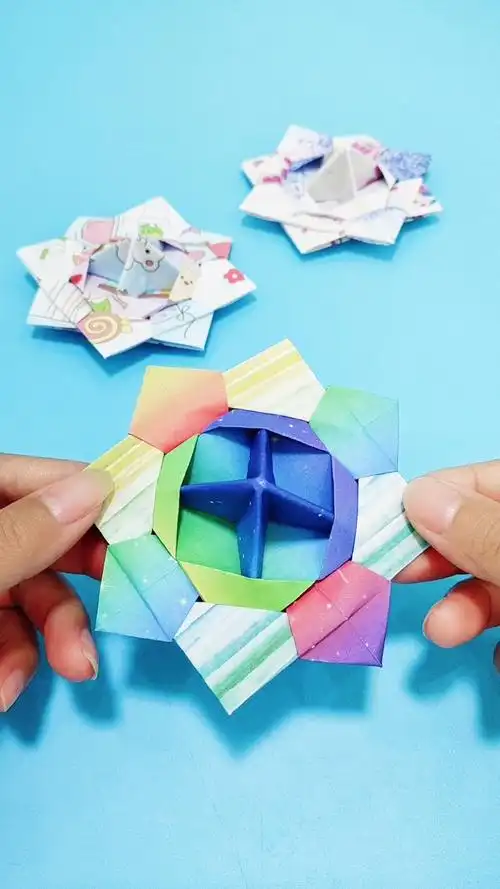 全民最牛手艺人#教你折超酷的陀螺,简单易学,可以转很久哦,手工制作