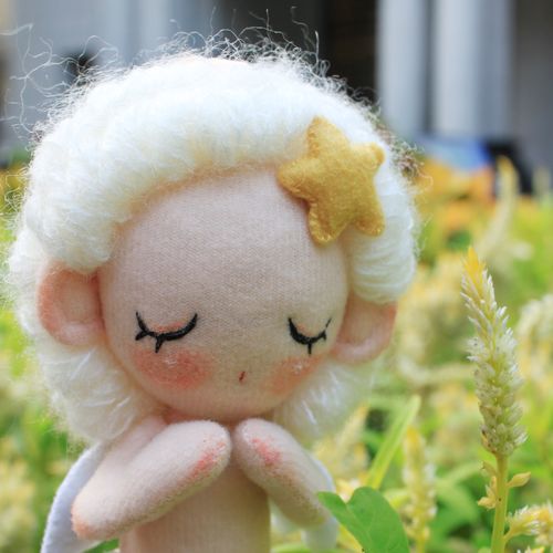 雪朴朴原创布艺玩偶diy材料包小天使雪精灵不织布自制手工娃娃