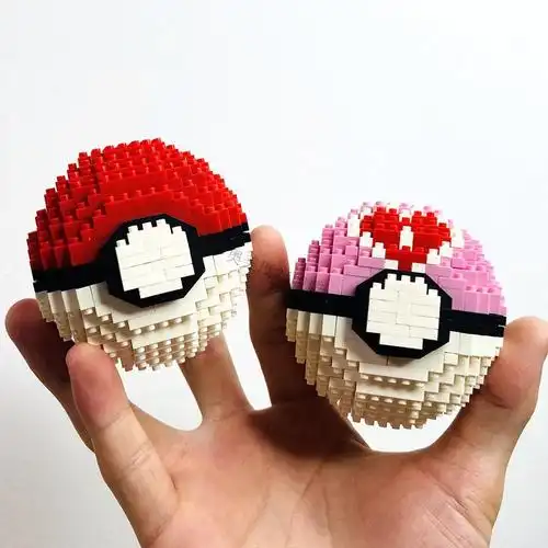 微型钻石小颗粒积木神奇宠物小精灵球拼装皮卡丘玩具胖丁