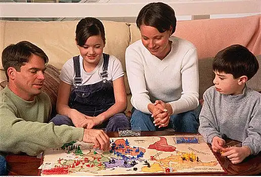 家庭,玩,棋类游戏