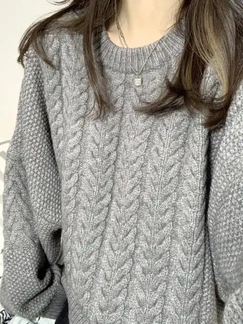 粗麻花毛衣咱就是说一整个爱住好吗