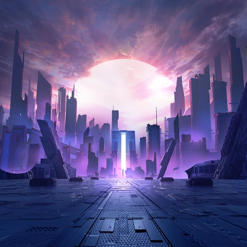 第四步:给场景增加产品相关的全息影像信息,营造未来科技城市感