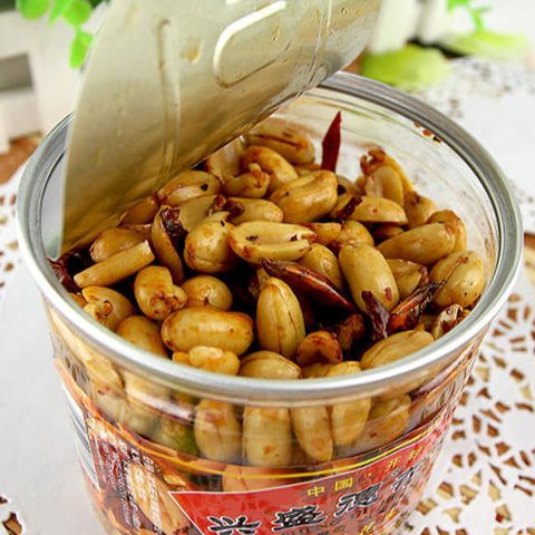 河南开封特产兴盛德麻辣花生 五香花生米325克x4桶礼袋零食小吃