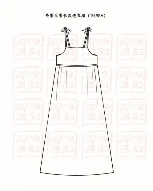 夏天吊带长裙制版