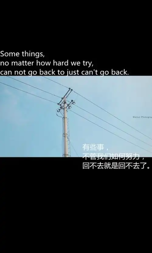 有些事 不管我们如何努力 回不去就是回不去了