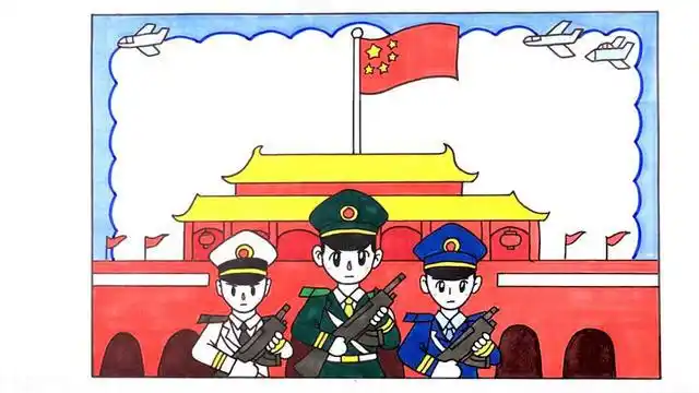 国庆阅兵手抄报通用模板_手抄报_笨笨画屋