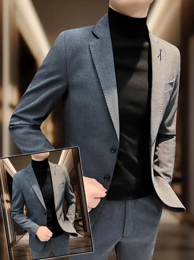 高级感西装套装男商务正装,2024春季新款痞帅男装男士休闲西 - 抖音