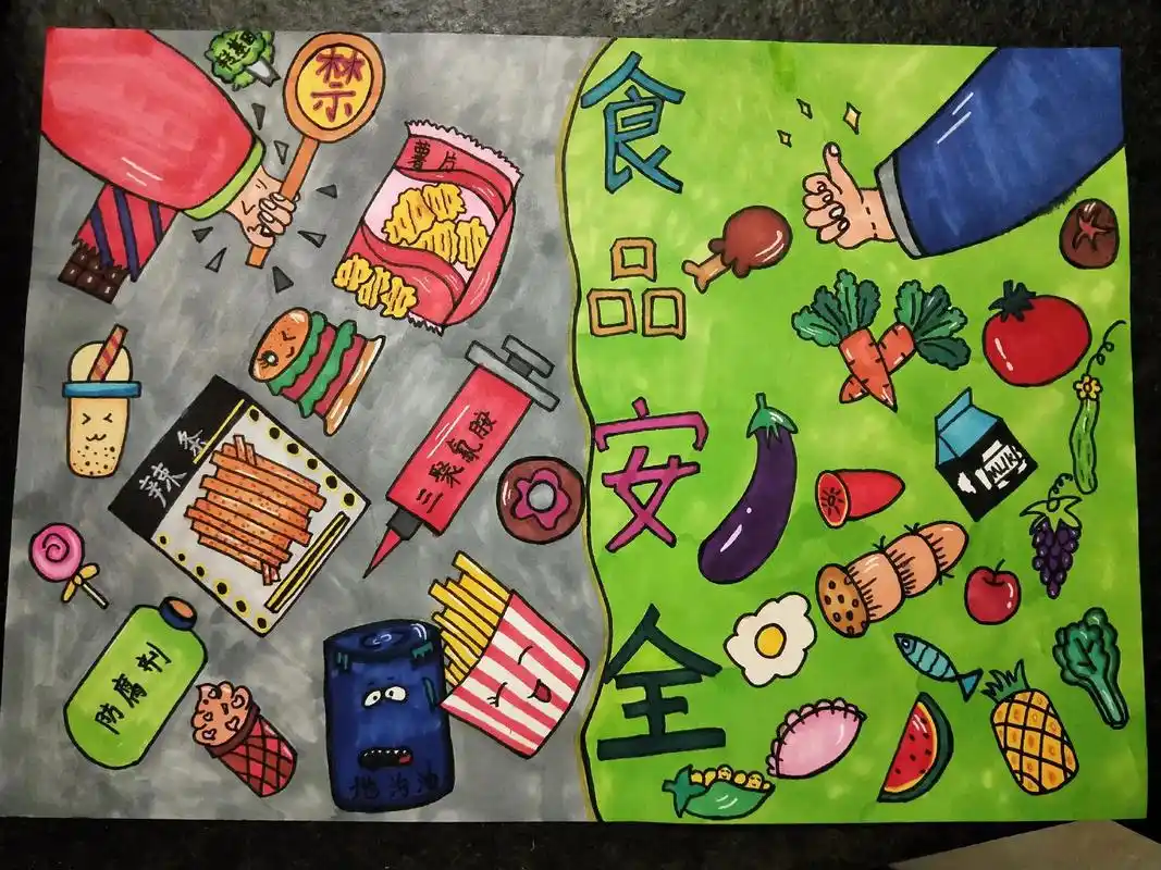 #食品安全重于泰山 #食品安全绘画作品 - 抖音