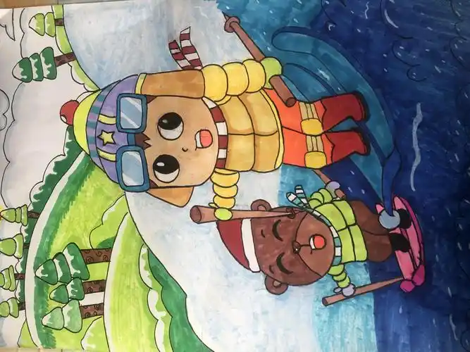 助力冬奥—上板城小学开展"我爱冰雪运动"绘画展活动