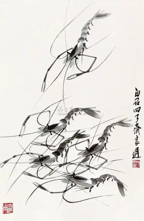 1263虾立轴水墨纸本