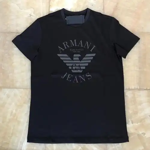 阿玛尼 aj 经典印花 休闲百搭 圆领纯棉短袖t恤 男上衣