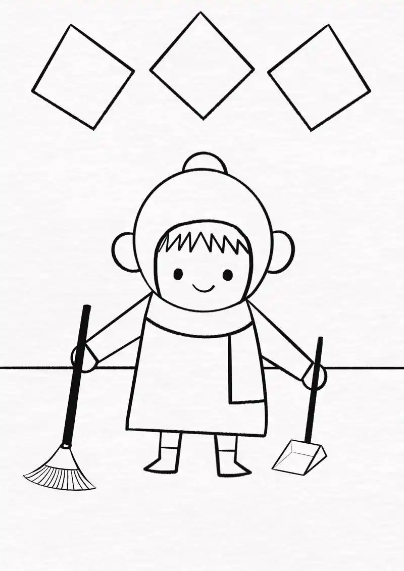 腊月二十四扫房子简笔画 - 抖音