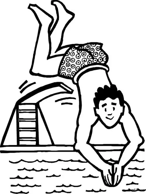 跳水-简笔画图片-儿童资源网手机版