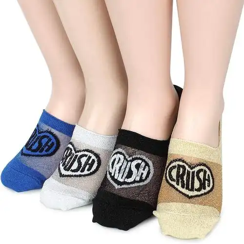 女式闪亮水手袜,性感闪光,时尚 noshow 4pairs (ik 14) one size