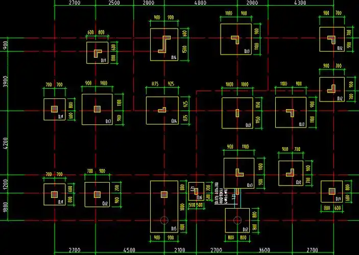 1基础平面布置图