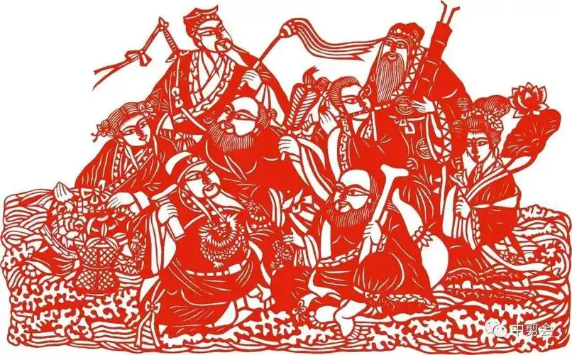 【剪纸】八仙过海 各显神通剪纸素材03