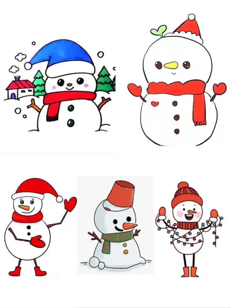 【简笔画】小雪人 #简笔画
