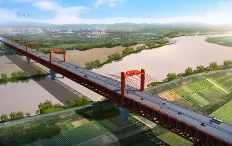 济滨高铁新进展济阳黄河公铁两用特大桥首座主塔封顶