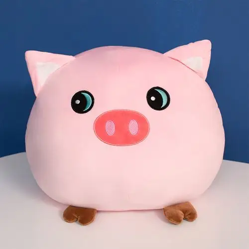 可爱粉红猪公仔抱枕暖手捂冬季保暖猪年吉祥物超柔毛绒玩具女孩布娃娃