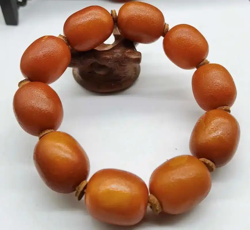 【老蜡枣珠手串】性质:天然琥珀蜜蜡产地:俄罗斯类别:蜜 - 抖音
