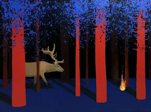 鹿先生与火 - 张占占的作品 | artand - 与艺术家面对面的在线画廊