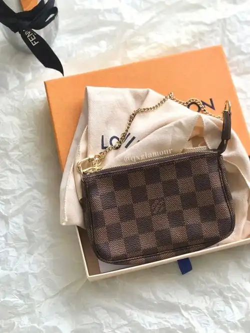 lv棋盘格小麻将包