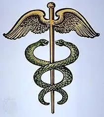 图三 mercury的手杖上盘绕着双蛇,象征着他上天入地,起死回生的巨大