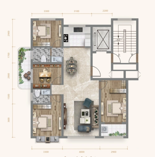 潍坊产融新城锦荣府户型图