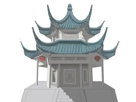 中式建筑夫子庙八角楼插画-游戏原画6601278天前建筑设计单体插画