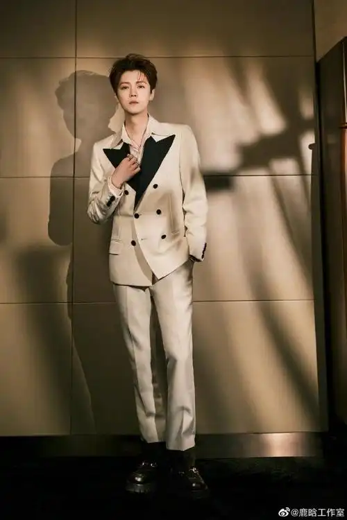 鹿晗秋日西装大片##鹿晗光影侧颜大片
