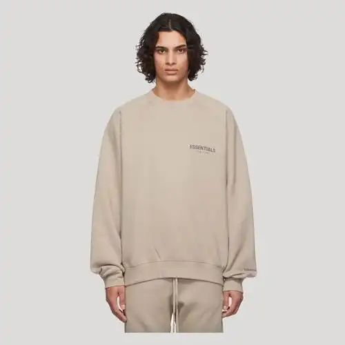 fogfearofgodessentials复线高街胸前logo字母印花圆领卫衣绒