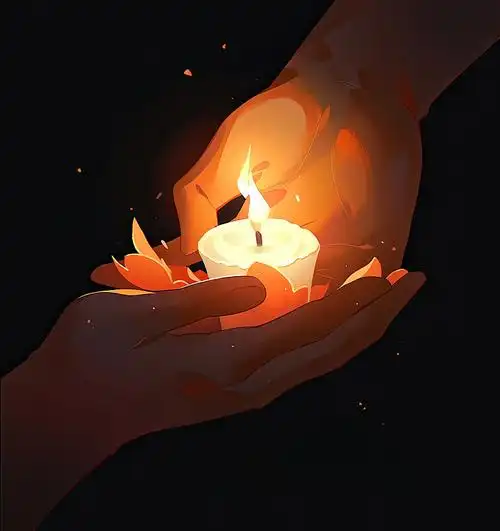 ai数字艺术蜡烛烛光图片素材