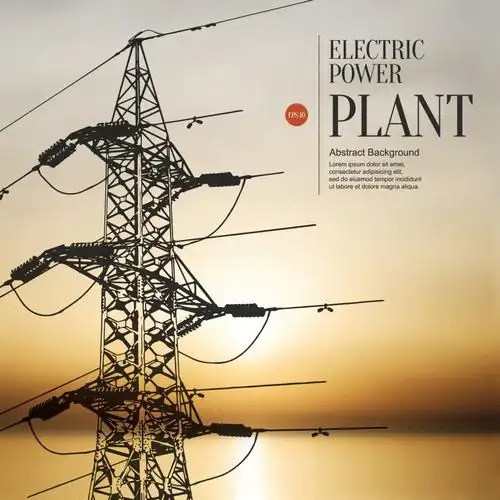 电力站矢量插图
