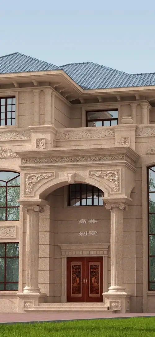 建欧石材别墅配立体罗马柱,精致豪华