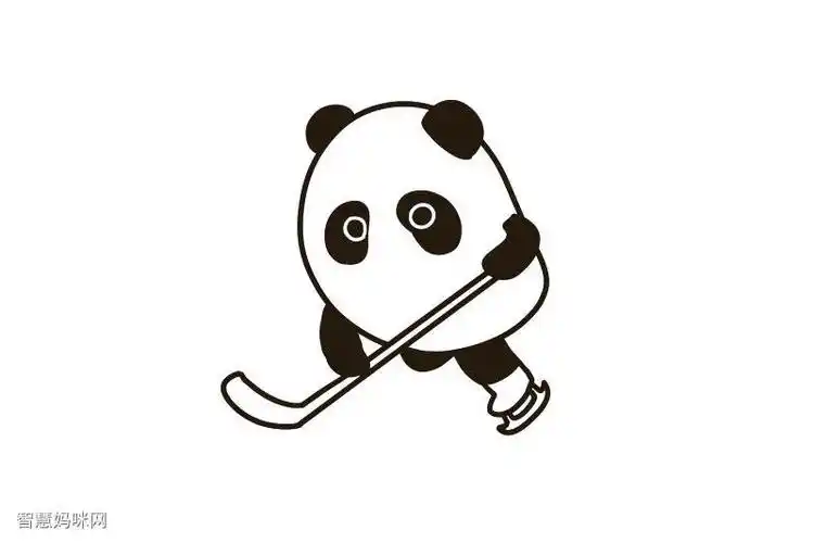 冰墩墩版冬奥会项目冰球简笔画教程