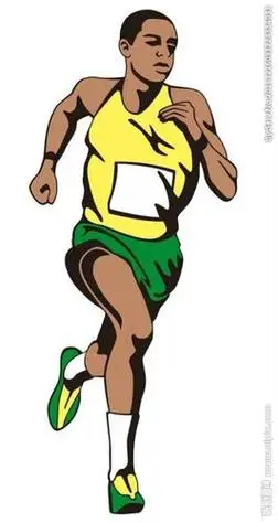 跑步运动员彩色简笔画