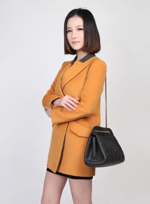 2013秋冬欧韩时尚大气潮流撞色西装领修身女装毛呢大衣