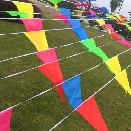 三角串旗婚庆结婚用品公司年会开业拉花创意婚礼装饰布置吊旗彩旗白绳