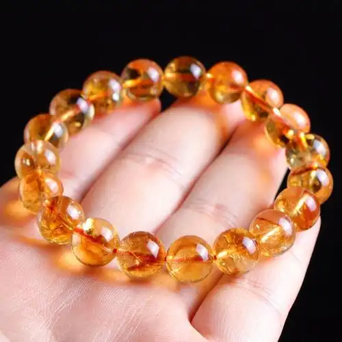 七宝水晶天然黄水晶手链玻璃体暴力黄女款女款手串手饰