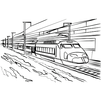 铅笔绘磁悬浮列车