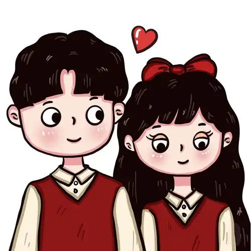 情侣手绘插画头像