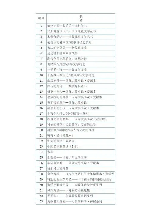 中国儿童文学的书籍有哪些 - 百度文库