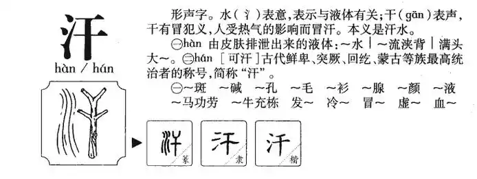 汗字五行属什么汗字取名有什么意义