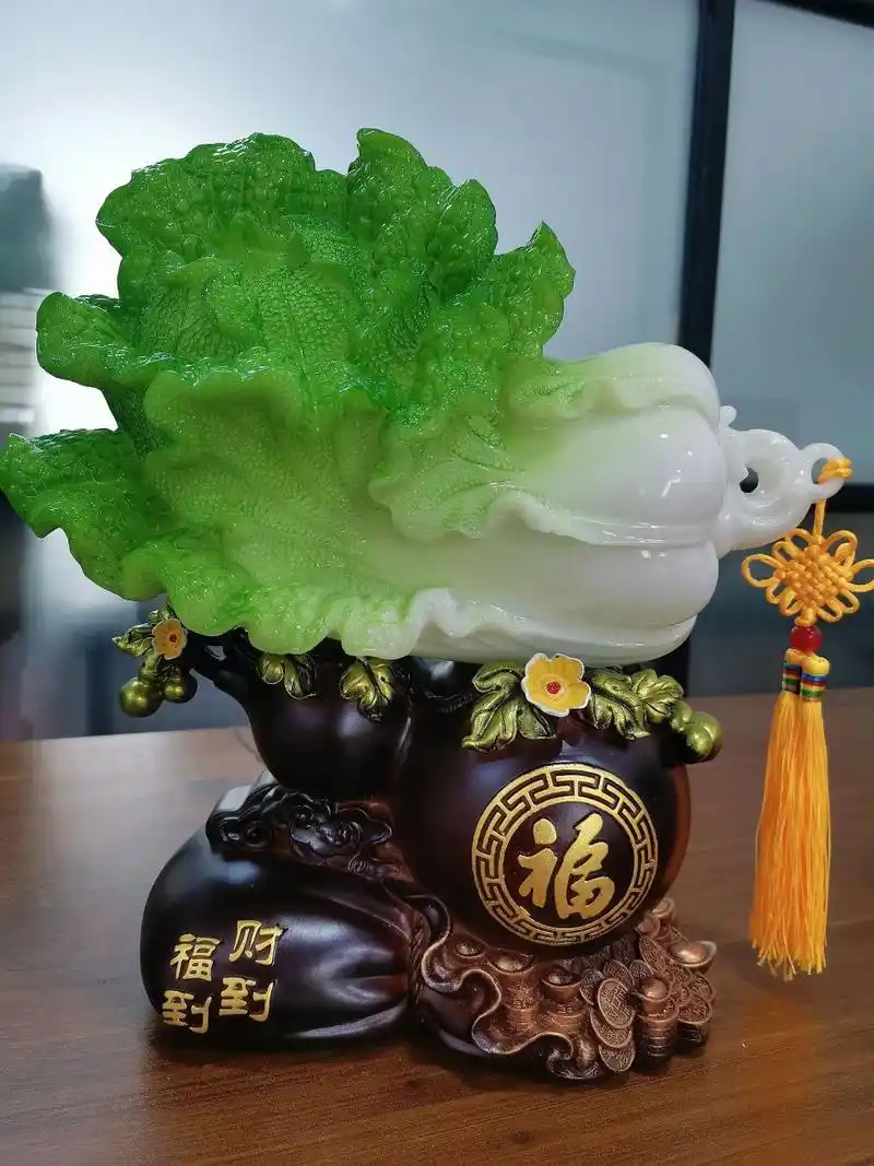 乔迁送礼白菜"百财"如意风水摆件78(大) -白菜也谐音"百财"!