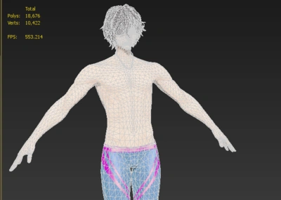 pbr 次世代 帅气 二次元 漫画 动漫 日系帅哥 卡通角色 泳装 半裸