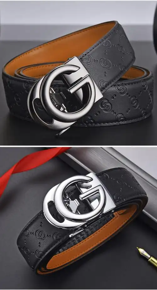 sznr轻奢品牌奢侈品男士皮带真皮纯牛皮g字自动扣腰带新款休闲时尚