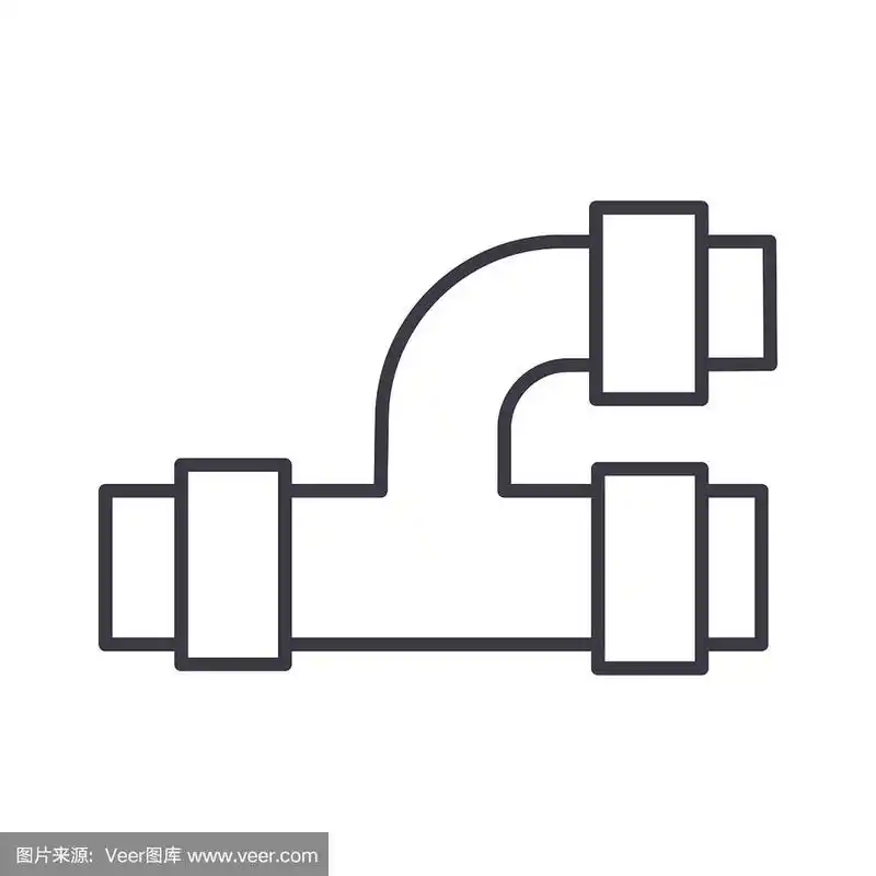 管道,管道矢量线图标,标志,背景上的插图,可编辑的笔触