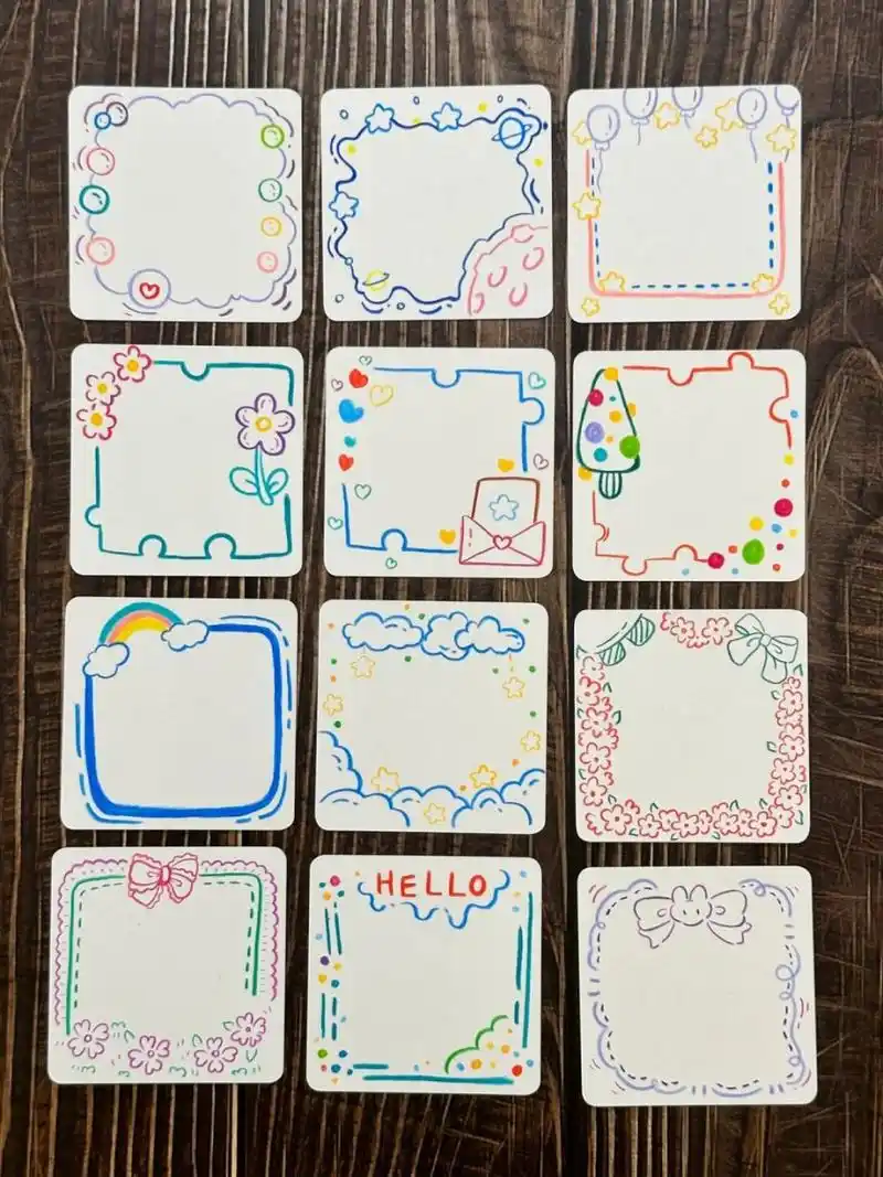 简笔画|手帐手抄报黑板报必备边框素材 大家想要的上色边框来啦 #画画