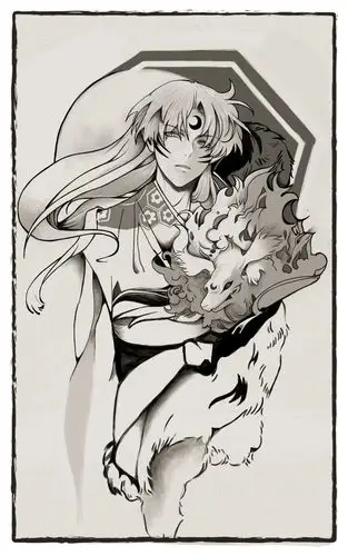 白描纹身稿插画创作1杀生丸